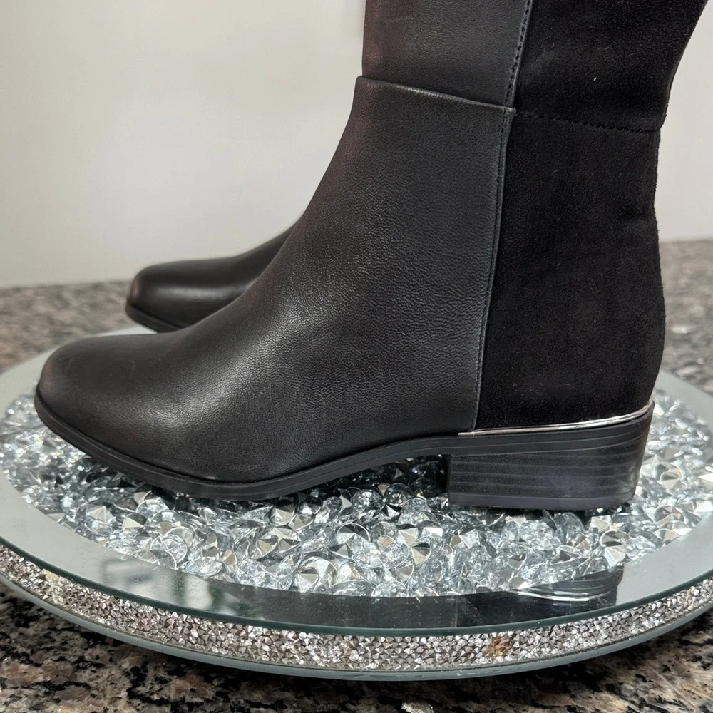 Alfani leather Black tall Boots with stretchy calf NEW 5.5